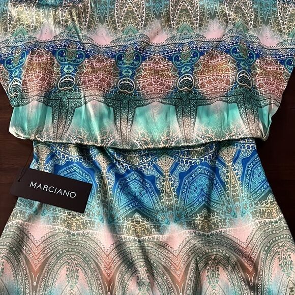 Marciano womens ombre green, blue and black mini dress - Picture 2 of 5